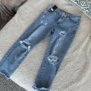 NASTY GAL Distressed Mom Jeans